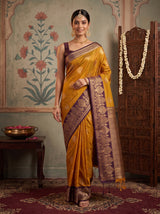 MIMOSA Mustard Saree Saree — pose 6 styling detail