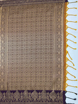 MIMOSA Mustard Saree Saree — pallu and zari work detail