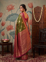 MIMOSA Olive Saree Saree — pose 7 styling detail
