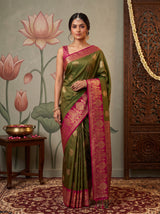 MIMOSA Olive Saree Saree — pose 9 styling detail