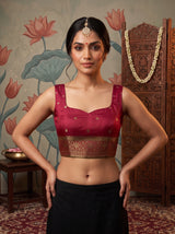 MIMOSA Olive Saree Saree — blouse close-up