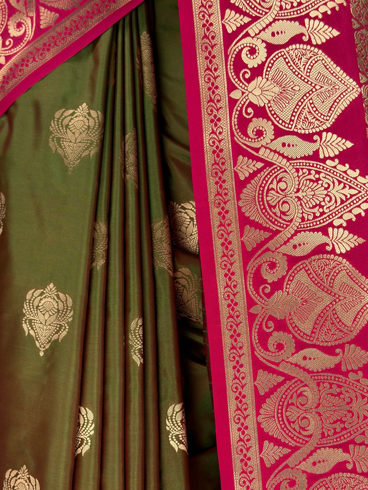 MIMOSA Olive Saree Saree — fleets shot full lifestyle