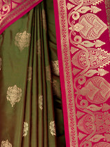 MIMOSA Olive Saree Saree — fleets shot full lifestyle