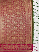 MIMOSA Olive Saree Saree — pallu and zari work detail