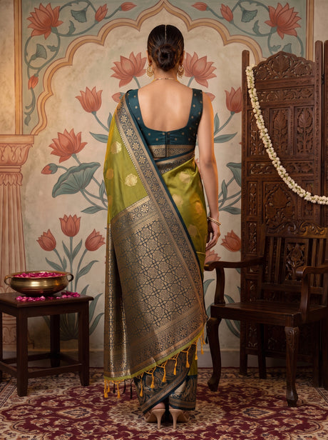 MIMOSA Pista Saree Saree — pose 2 styling detail