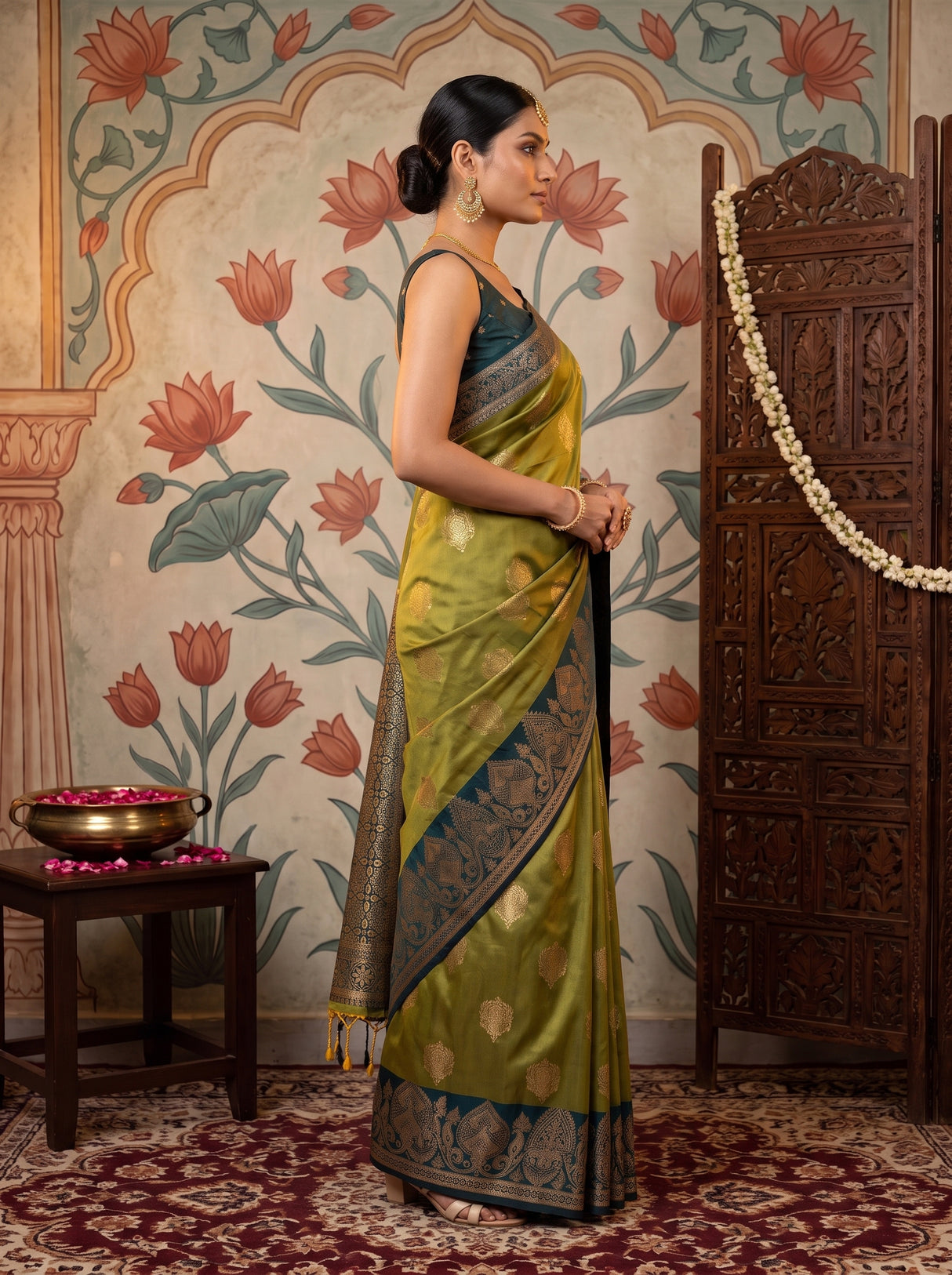 MIMOSA Pista Saree Saree — pose 3 styling detail
