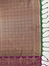 MIMOSA Rama Saree Saree — pallu and zari work detail