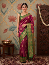 MIMOSA Wine Saree Saree — pose 10 styling detail