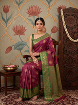 MIMOSA Wine Saree Saree — pose 8 styling detail