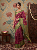 MIMOSA Wine Saree Saree — pose 9 styling detail