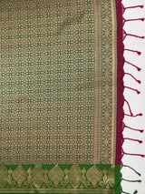 MIMOSA Wine Saree Saree — pallu and zari work detail