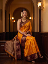 MIMOSA Mustard Saree Saree — pose 8 styling detail