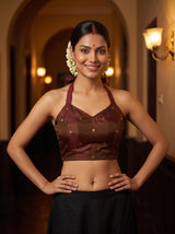 MIMOSA Mustard Saree Saree — blouse close-up
