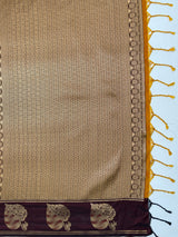 MIMOSA Mustard Saree Saree — pallu and zari work detail