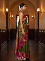 MIMOSA Olive Saree Saree — pose 3 styling detail