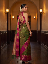 MIMOSA Olive Saree Saree — pose 5 styling detail