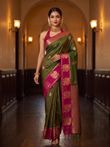 MIMOSA Olive Saree Saree — pose 6 styling detail