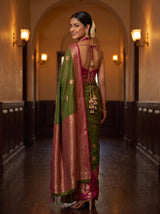 MIMOSA Olive Saree Saree — pose 7 styling detail