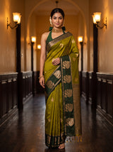 MIMOSA Pista Saree Saree — front view on mannequin