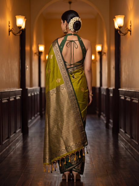 MIMOSA Pista Saree Saree — pose 2 styling detail