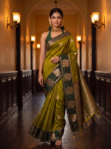 MIMOSA Pista Saree Saree — pose 6 styling detail