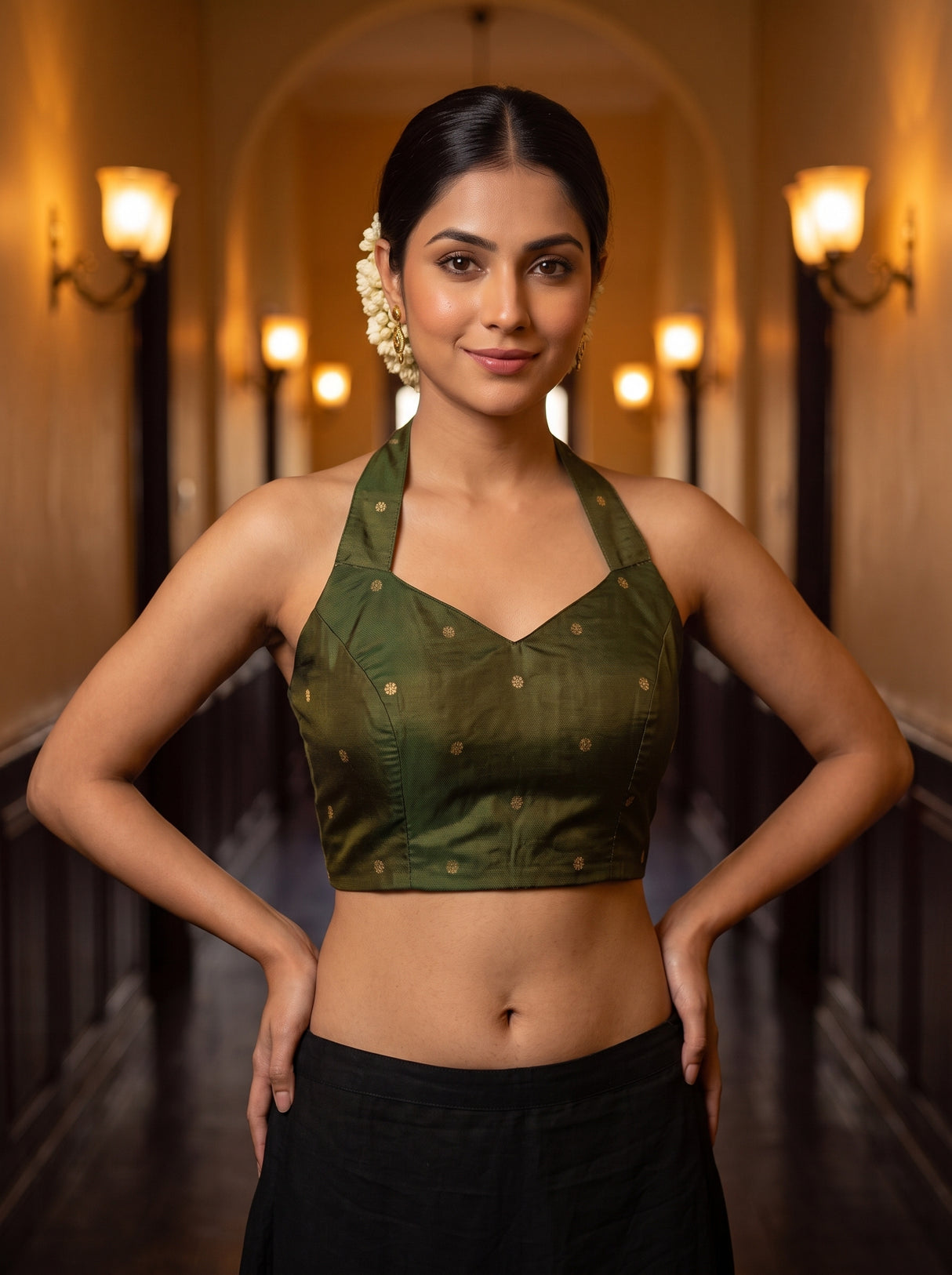 MIMOSA Pista Saree Saree — blouse close-up