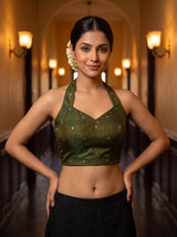 MIMOSA Pista Saree Saree — blouse close-up
