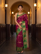 MIMOSA Wine Saree Saree — pose 4 styling detail