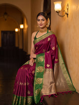 MIMOSA Wine Saree Saree — pose 8 styling detail