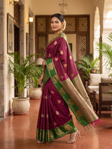 MIMOSA Wine Saree Saree — pose 9 styling detail