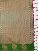 MIMOSA Wine Saree Saree — pallu and zari work detail