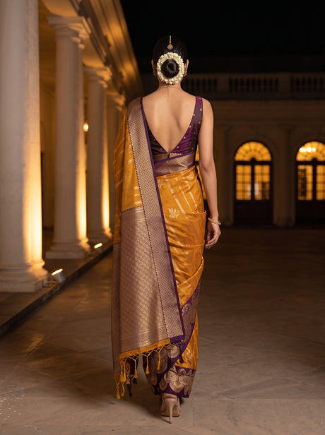 MIMOSA Mustard Saree Saree — pose 2 styling detail