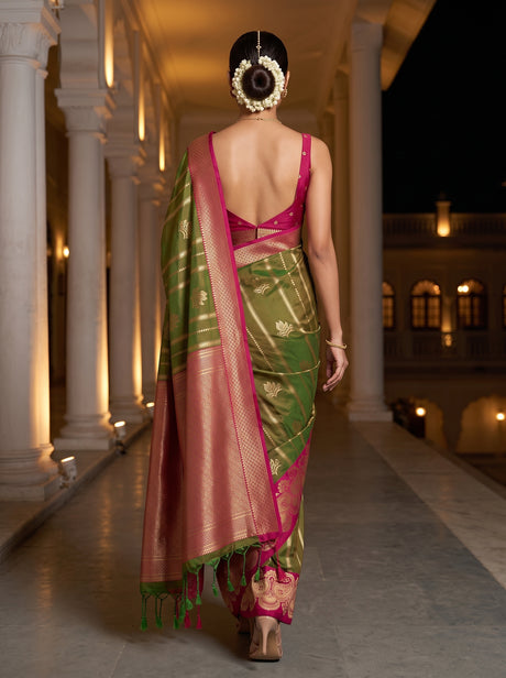 MIMOSA Olive Saree Saree — pose 2 styling detail