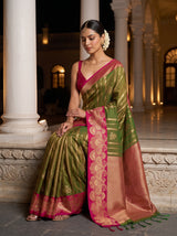 MIMOSA Olive Saree Saree — pose 8 styling detail