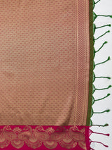 MIMOSA Olive Saree Saree — pallu and zari work detail