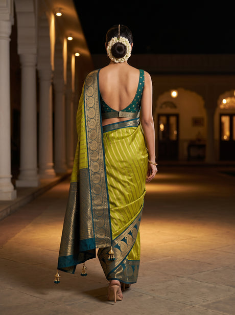 MIMOSA Pista Saree Saree — pose 2 styling detail