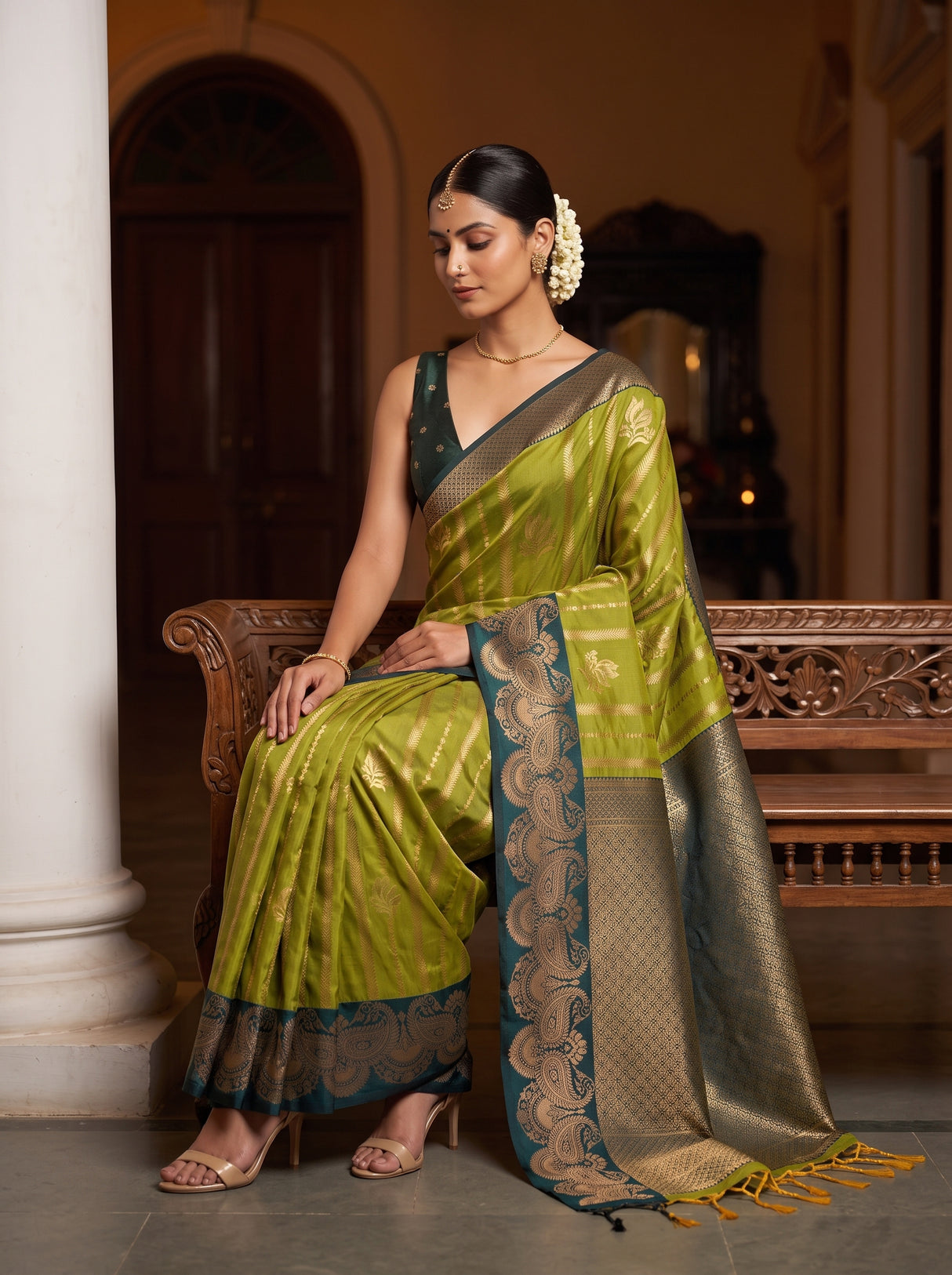 MIMOSA Pista Saree Saree — pose 8 styling detail