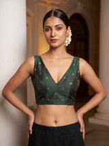 MIMOSA Pista Saree Saree — blouse close-up