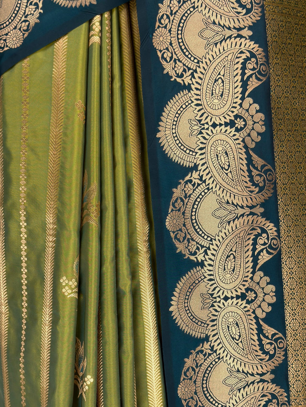 MIMOSA Pista Saree Saree — fleets shot full lifestyle