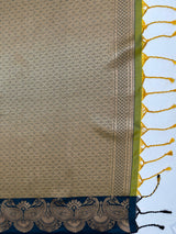MIMOSA Pista Saree Saree — pallu and zari work detail