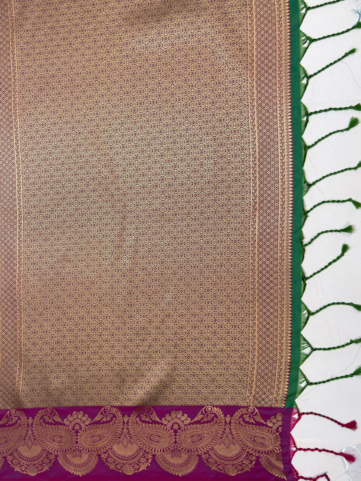 MIMOSA Rama Saree Saree — pallu and zari work detail