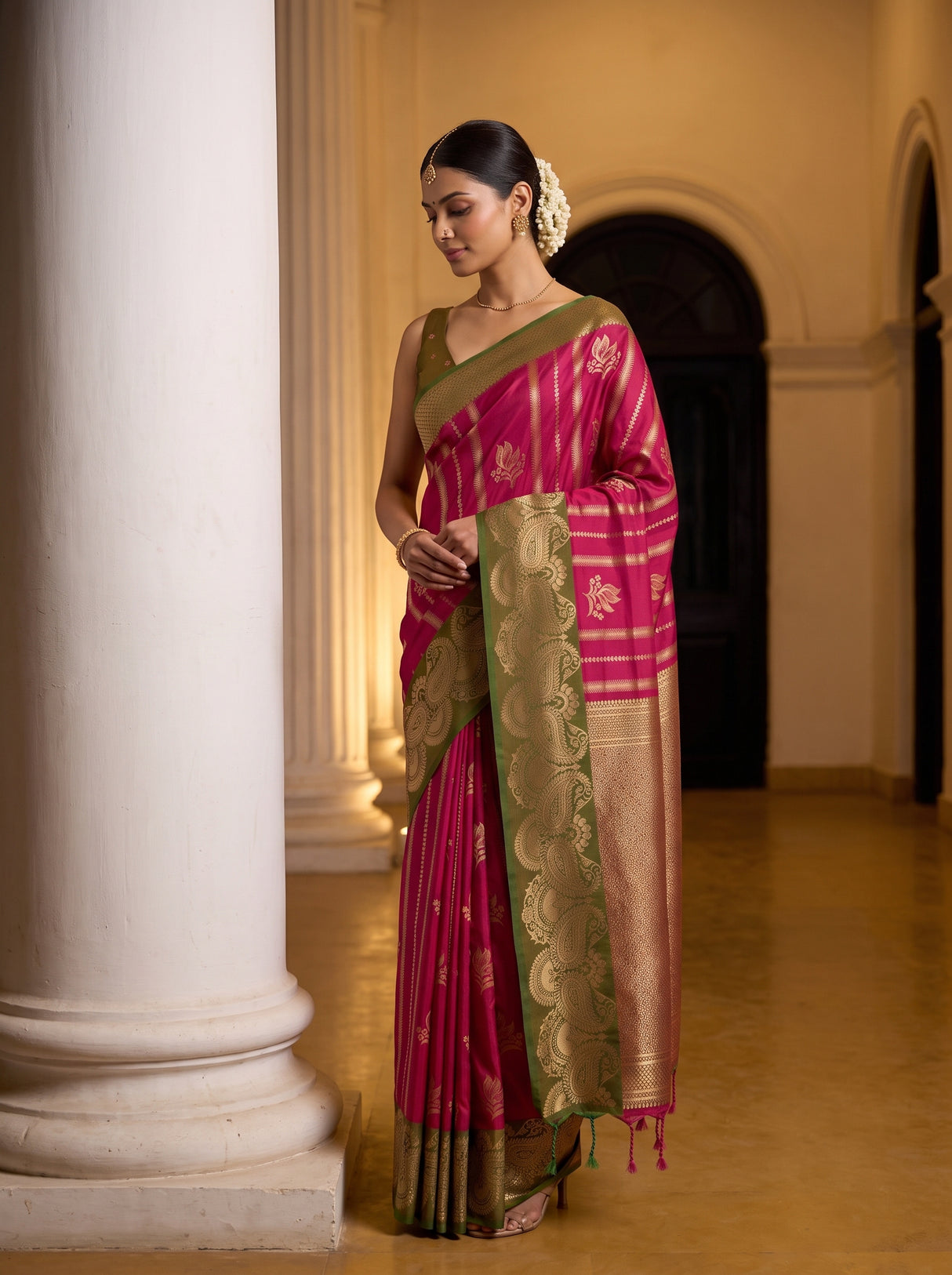 MIMOSA Rani Saree Saree — pose 3 styling detail