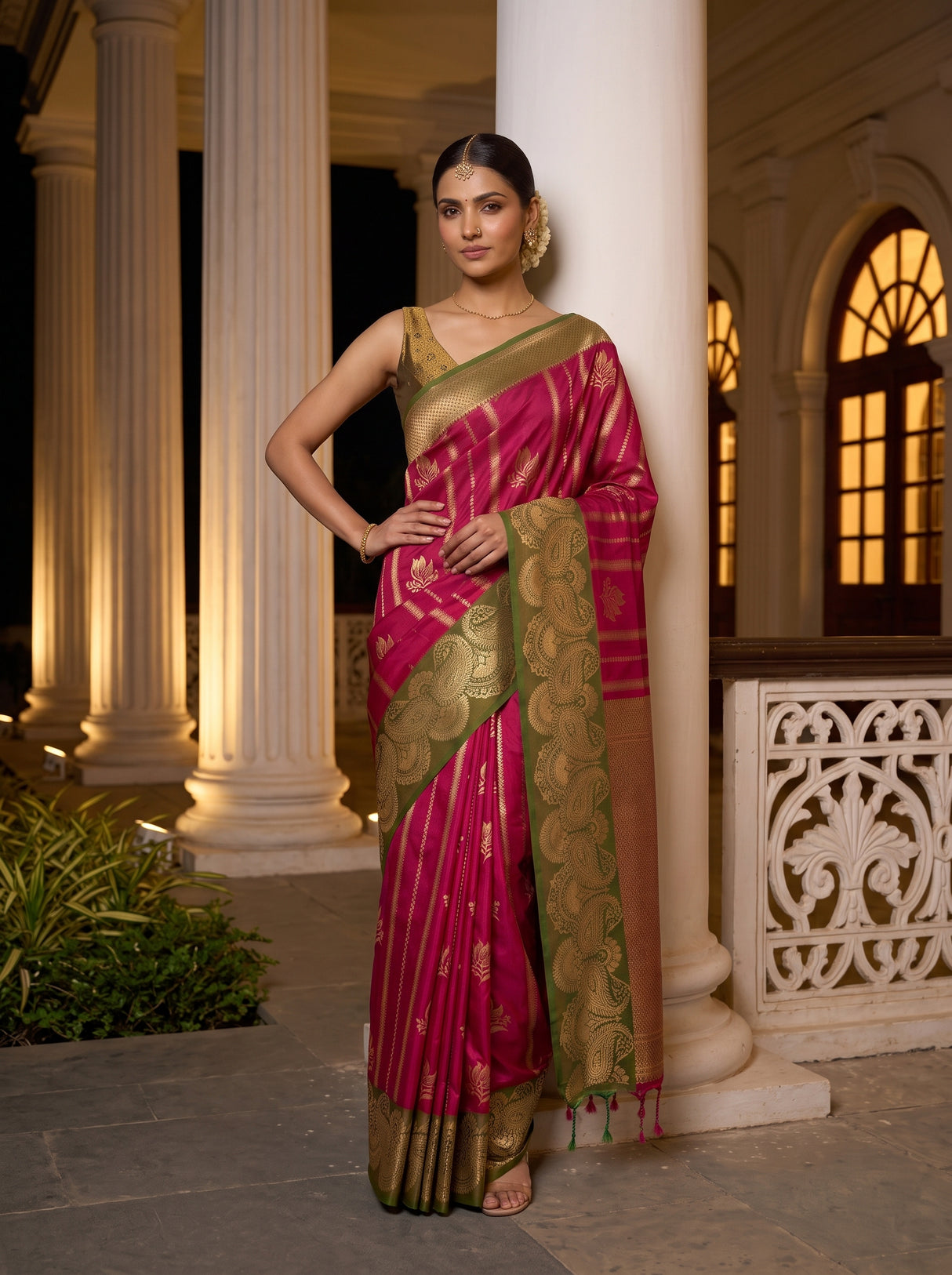 MIMOSA Rani Saree Saree — pose 4 styling detail