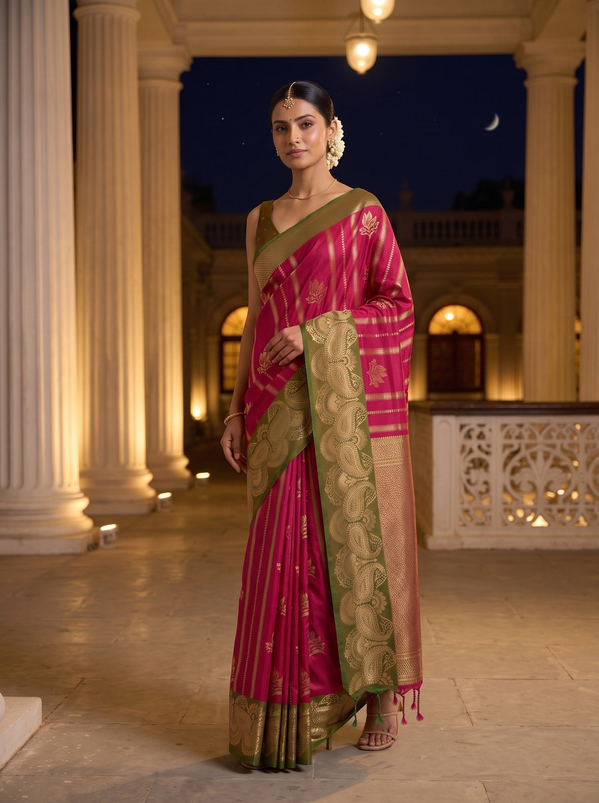 MIMOSA Rani Saree Saree — pose 6 styling detail