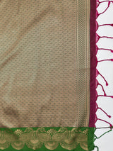 MIMOSA Wine Saree Saree — pallu and zari work detail
