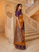 MIMOSA Mustard Saree Saree — pose 3 styling detail