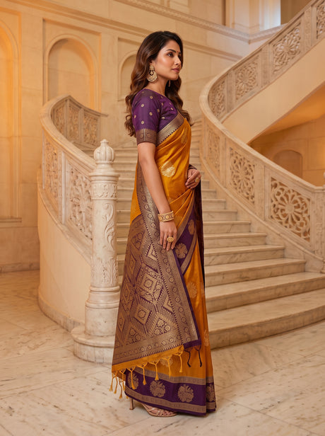 MIMOSA Mustard Saree Saree — pose 3 styling detail