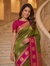 MIMOSA Olive Saree Saree — pose 10 styling detail