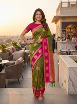 MIMOSA Olive Saree Saree — pose 4 styling detail