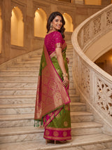 MIMOSA Olive Saree Saree — pose 5 styling detail